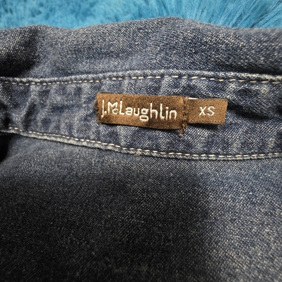 J. Mclaughlin Jones Indigo Denim Dress Size Xsmall - Picture 10 of 11